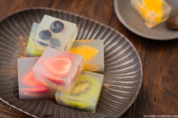 Fruit Jelly in a plate.