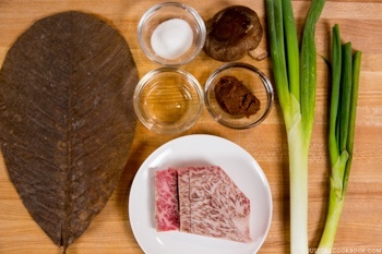 Hoba Miso with Beef Ingredients