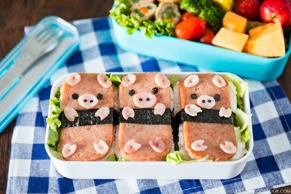 Piggy SPAM<sup>®</sup> Musubi Bento | Easy Japanese Recipes at JustOneCookbook.com