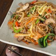 Japchae (Korean Glass Noodles with Stir-Fried Vegetables and Meat | JustOneCookbook.com