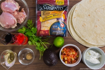 Teriyaki Chicken Quesadilla Ingredients