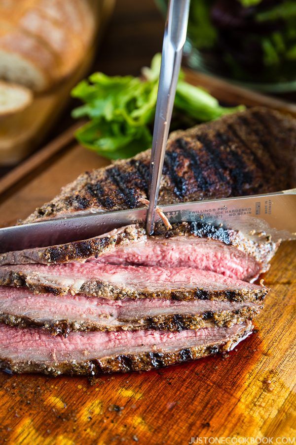 Santa Maria Tri-Tip on cutting board.