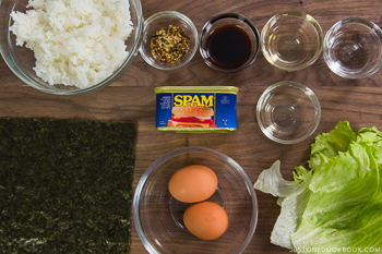 Spam Onigirazu Ingredients