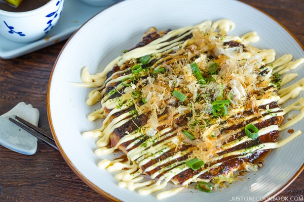 Okonomiyaki (Japanese Savory Pancake) - Osaka Style | Easy Japanese Recipes at JustOneCookbook.com