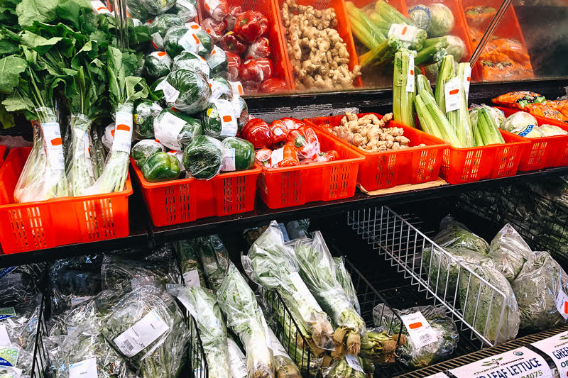 fresh produce at japanese grocery store