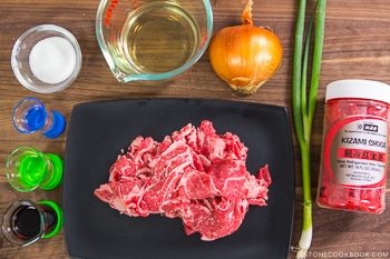 Yoshinoya Beef Bowl Ingredients