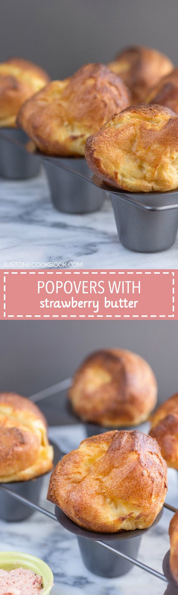 Popovers with Strawberry Butter • Just One Cookbook