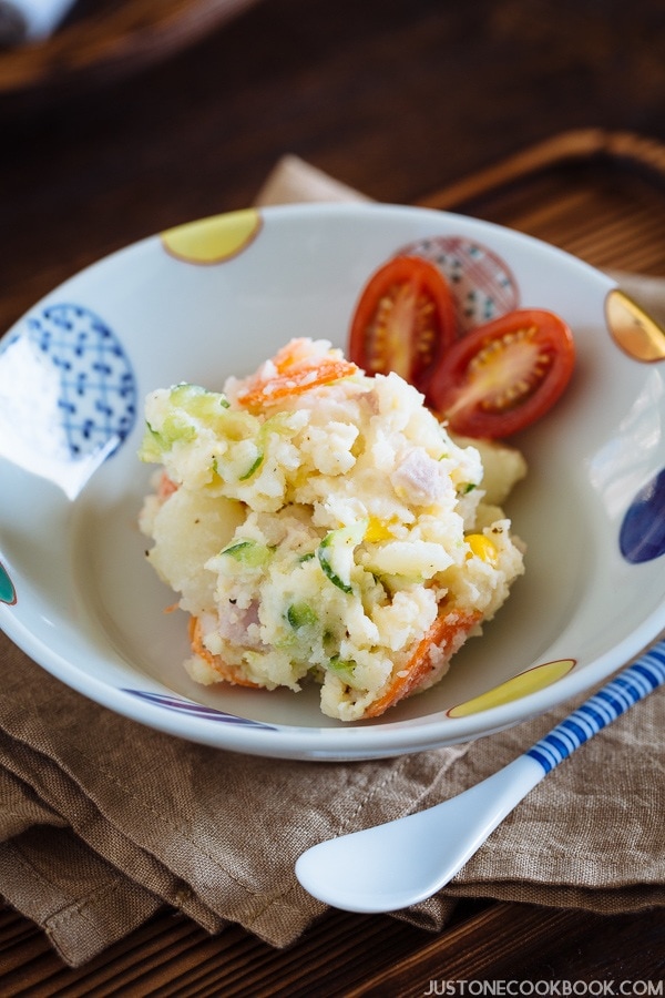 Pressure Cooker Japanese Potato Salad in a small dish.