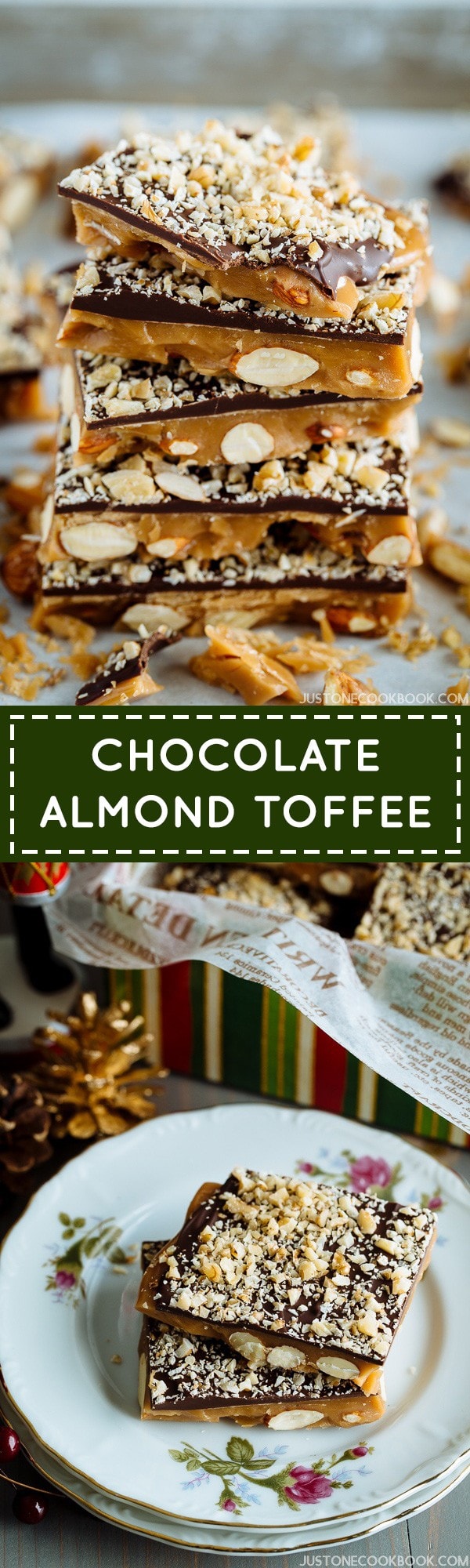 Chocolate Almond Toffee • Just One Cookbook