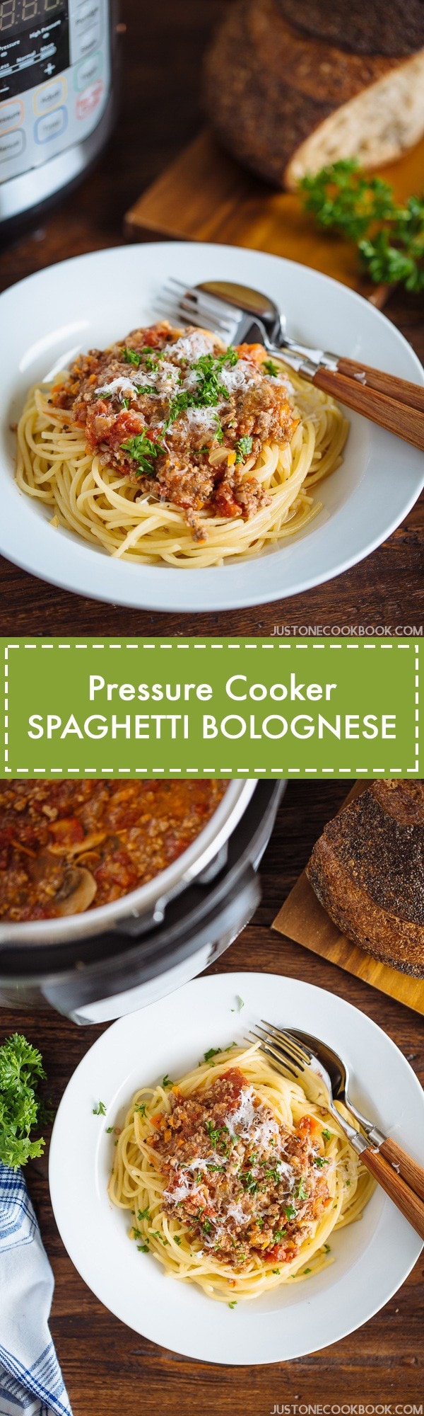 Pressure Cooker Spaghetti Bolognese • Just One Cookbook