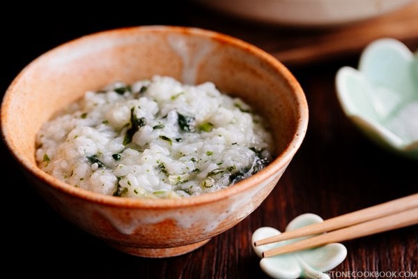 Nanakusa Gayu (Japanese Seven Herb Rice Porridge) 七草粥 | Easy Japanese Recipes at JustOneCookbook.com