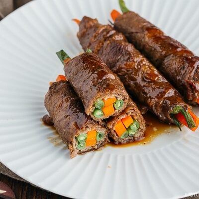 Teriyaki Steak Rolls 野菜の牛肉巻き