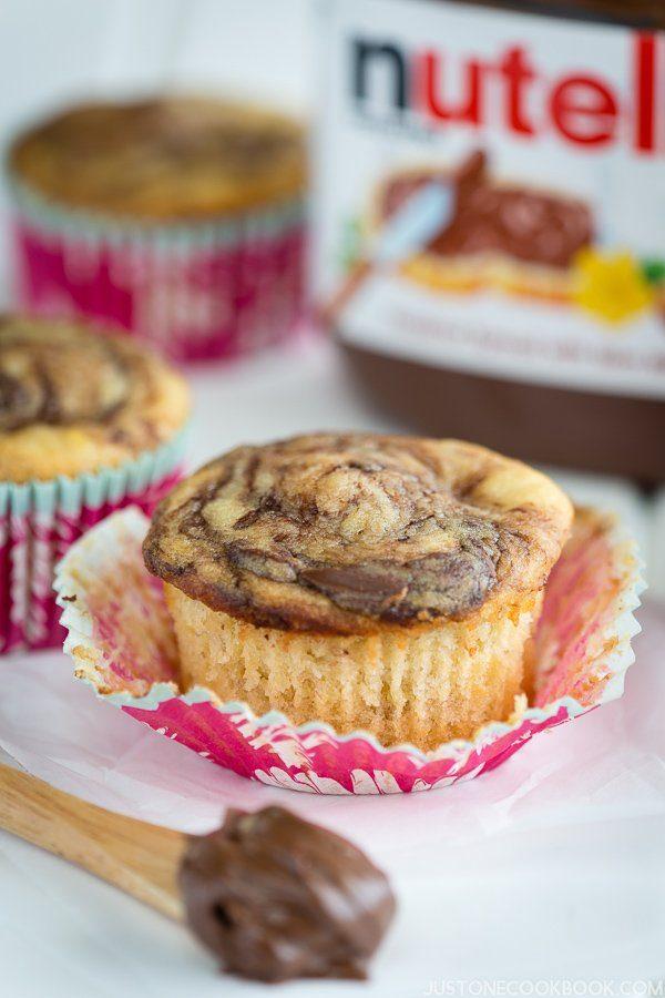 Caramelized Banana Muffins on a tray.