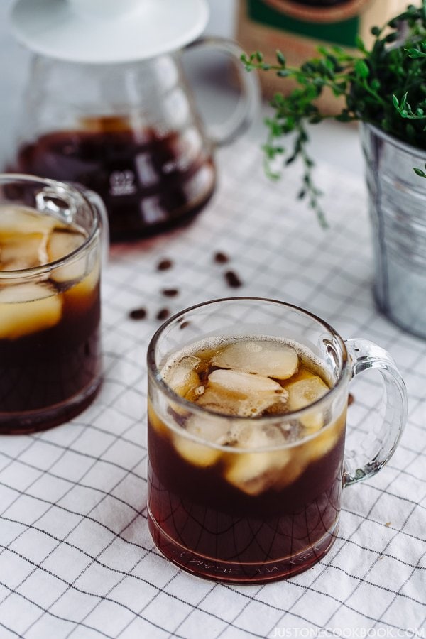 Japanese Iced Coffee in glass cups.