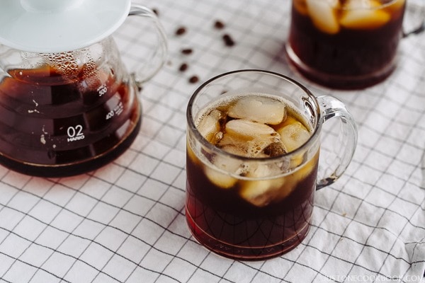 Japanese Iced Coffee in glass cups.