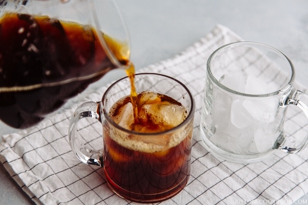 Japanese Iced Coffee in a glass cup.