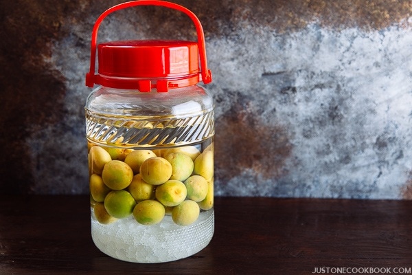 Japanese Plum Wine in a bottle.