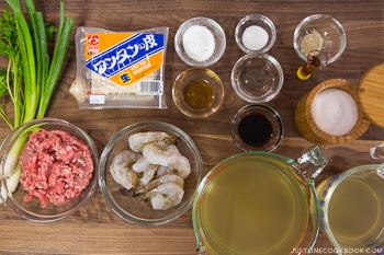 Shrimp and Pork Wonton Soup Ingredients