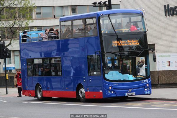 Golden Tour Hop on Hop Off Bus London By David McKay (Golden Tours - 110 - BV13 ZDD - Blue Route) [<a href="http://creativecommons.org/licenses/by/2.0">CC BY 2.0</a>], <a href="https://commons.wikimedia.org/wiki/File%3AGolden_Tours_bus_110_(BV13_ZDD)%2C_11_May_2013_(1).jpg">via Wikimedia Commons</a>