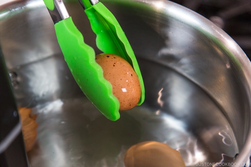 eggs in the pot for pasteurizing