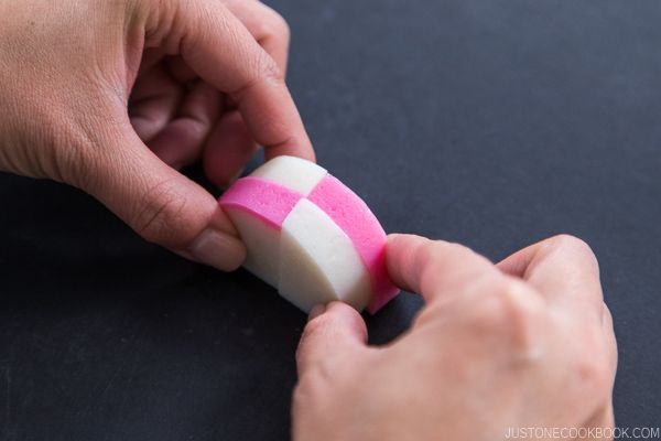 how to make kamaboko checkered pattern (ichimatsu 市松)