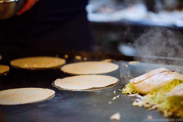 crepe pancake at mitchan okonomiyaki | Hiroshima Japan Guide JustOneCookbook.com