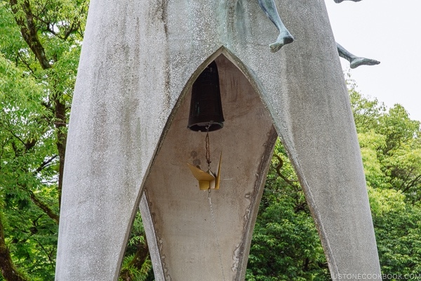 golden crane at children's peace monument at Hiroshima Peace Memorial Park | JustOneCookbook.com