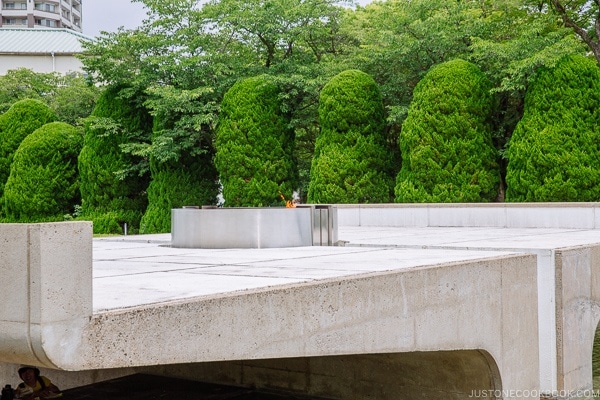 view of peace flame at Hiroshima Peace Memorial Park | JustOneCookbook.com