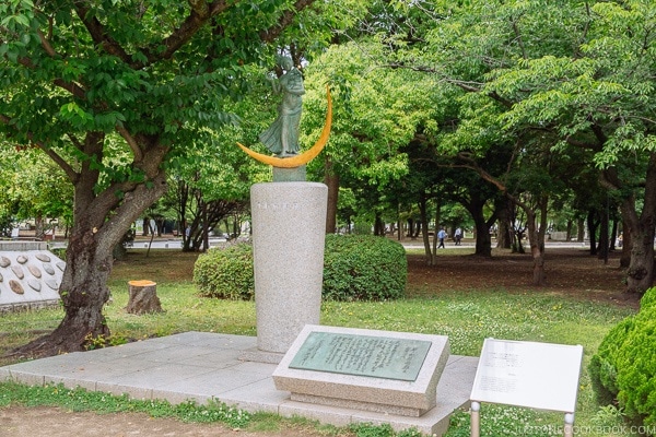 statue of a prayer for peace at Hiroshima Peace Memorial Park | JustOneCookbook.com