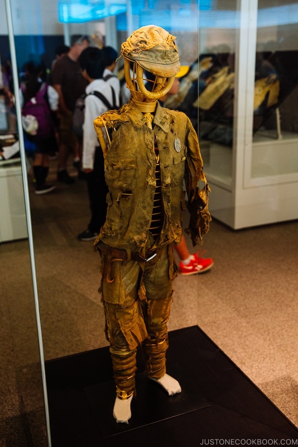 school boy outfit inside Hiroshima Peace Memorial Museum | JustOneCookbook.com