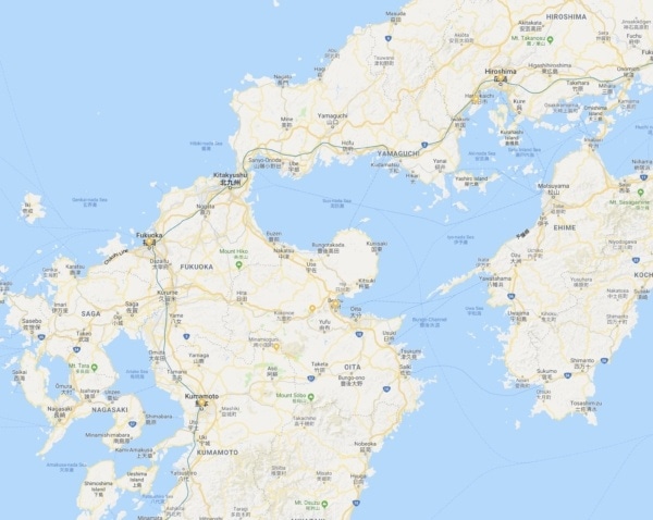 Google map of Kyushu and Hiroshima | Hiroshima Japan Guide JustOneCookbook.com