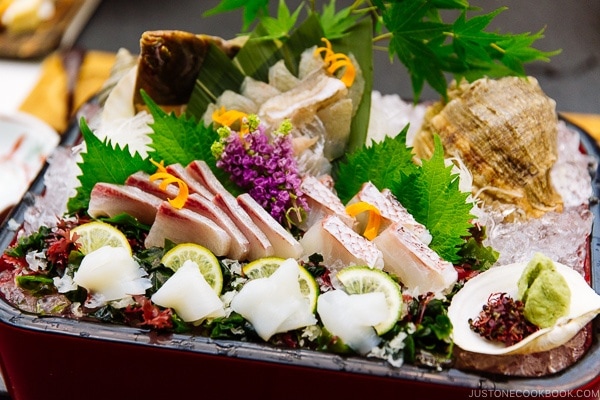 sashimi platter at Miyajima Grand Hotel Arimoto | JustOneCookbook.com