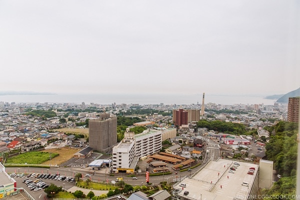 view of Beppu Bay from Suginoi Hotel - Beppu travel guide | justonecookbook.com