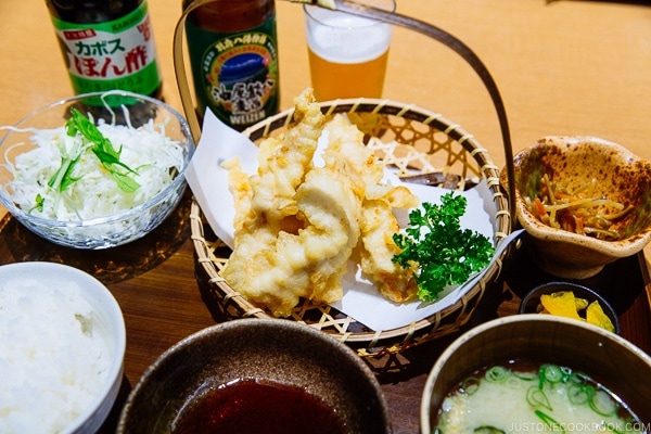 Tori-ten meal - Beppu travel guide | justonecookbook.com