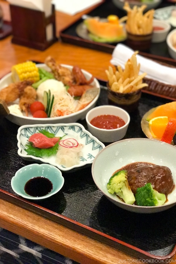 children's dinner at at Musouen Hotel 山のホテル 夢想園 - Yufuin Travel Guide | justonecookbook.com