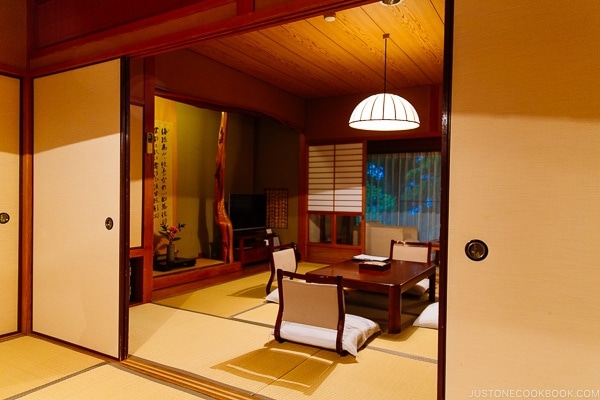 Japanese guest room at Musouen Hotel 山のホテル 夢想園 - Yufuin Travel Guide | justonecookbook.com