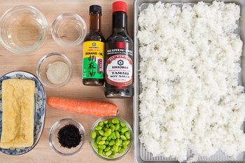 Japanese Fried Rice with Edamame Ingredients