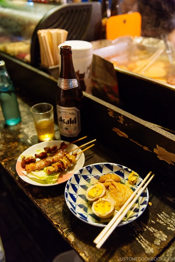 oden and yakitori at Naochan Yatai - Fukuoka Travel Guide | justonecookbook.com