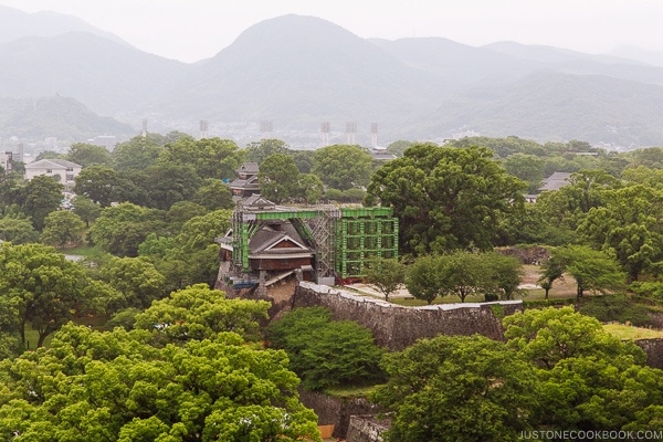 Kumamoto Castle under repair - Kumamoto Travel Guide | justonecookbook.com