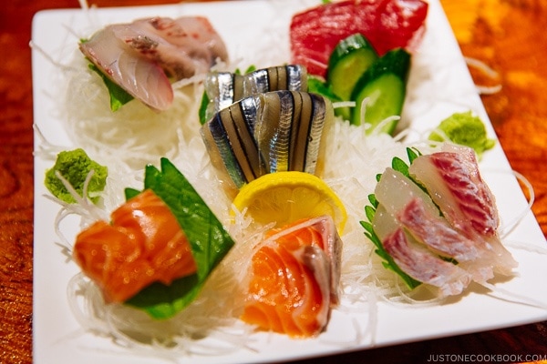 sashimi at ねぎぼうず Negibouzu Izakaya - Kumamoto Travel Guide | justonecookbook.com