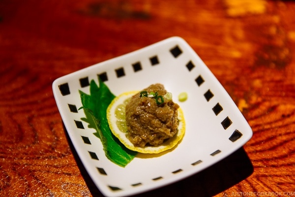 crab miso at ねぎぼうず Negibouzu Izakaya - Kumamoto Travel Guide | justonecookbook.com