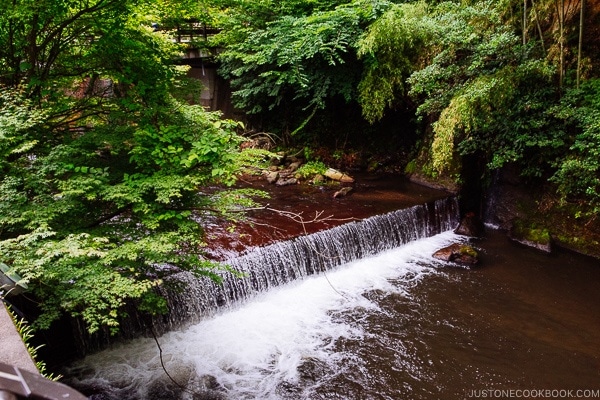 river view and waterfall view Kurokawa Onsen Travel Guide | justonecookbook.com