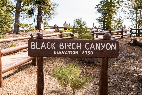 sign of Black Birch Canyon - Bryce Canyon National Park Travel Guide | justonecookbook.com