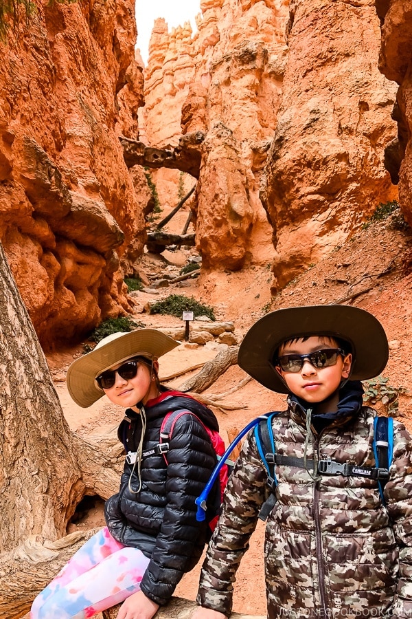 children at two bridges - Bryce Canyon National Park Travel Guide | justonecookbook.com