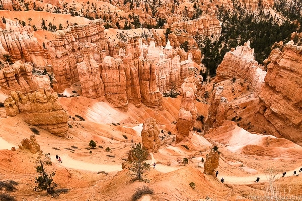canyon view from Sunset Point Navajo Loop Trail - Bryce Canyon National Park Travel Guide | justonecookbook.com