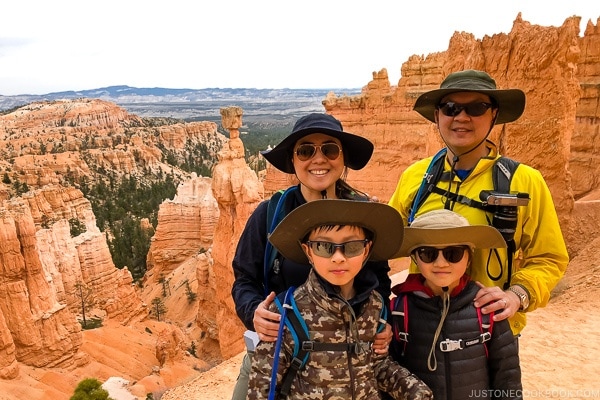 Just One Cookbook family on Navajo Loop Trail - Bryce Canyon National Park Travel Guide | justonecookbook.com