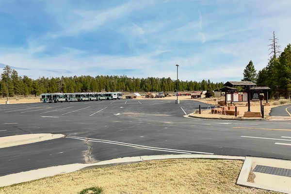 Bryce Canyon Shuttle Parking lot - Bryce Canyon National Park Travel Guide | justonecookbook.com