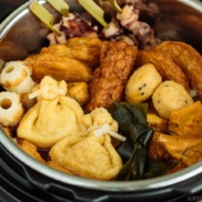 Oxtail Oden (Japanese Fish Cake Stew) being cooked in an Instant Pot