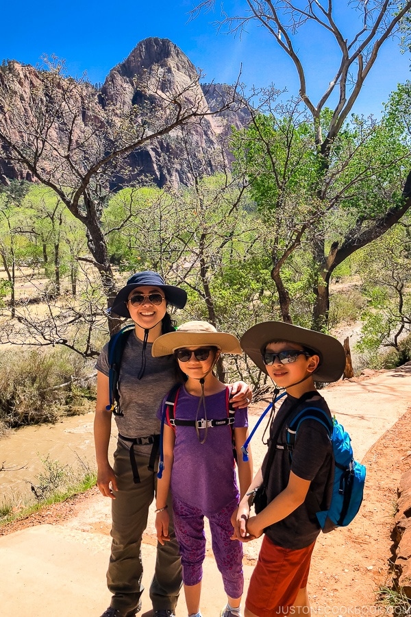 Just One Cookbook family on Emerald Pools Trail - Zion National Park Travel Guide | justonecookbook.com