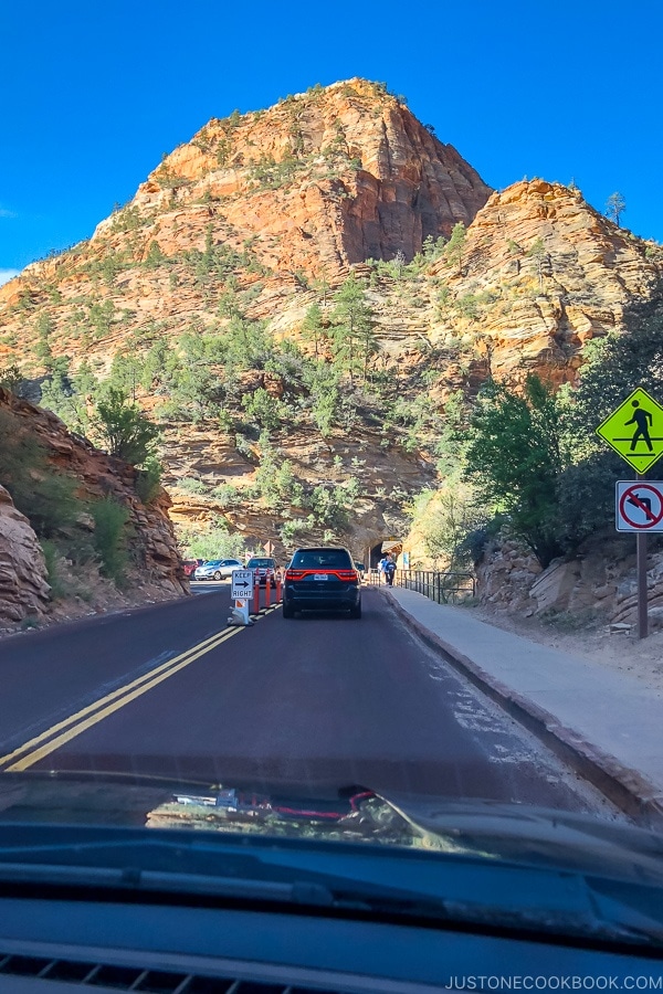 view of right before Zion Mount Carmel Highway tunnel from the east side - Zion National Park Travel Guide | justonecookbook.com